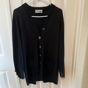San Reno Vintage Black Cardigan
